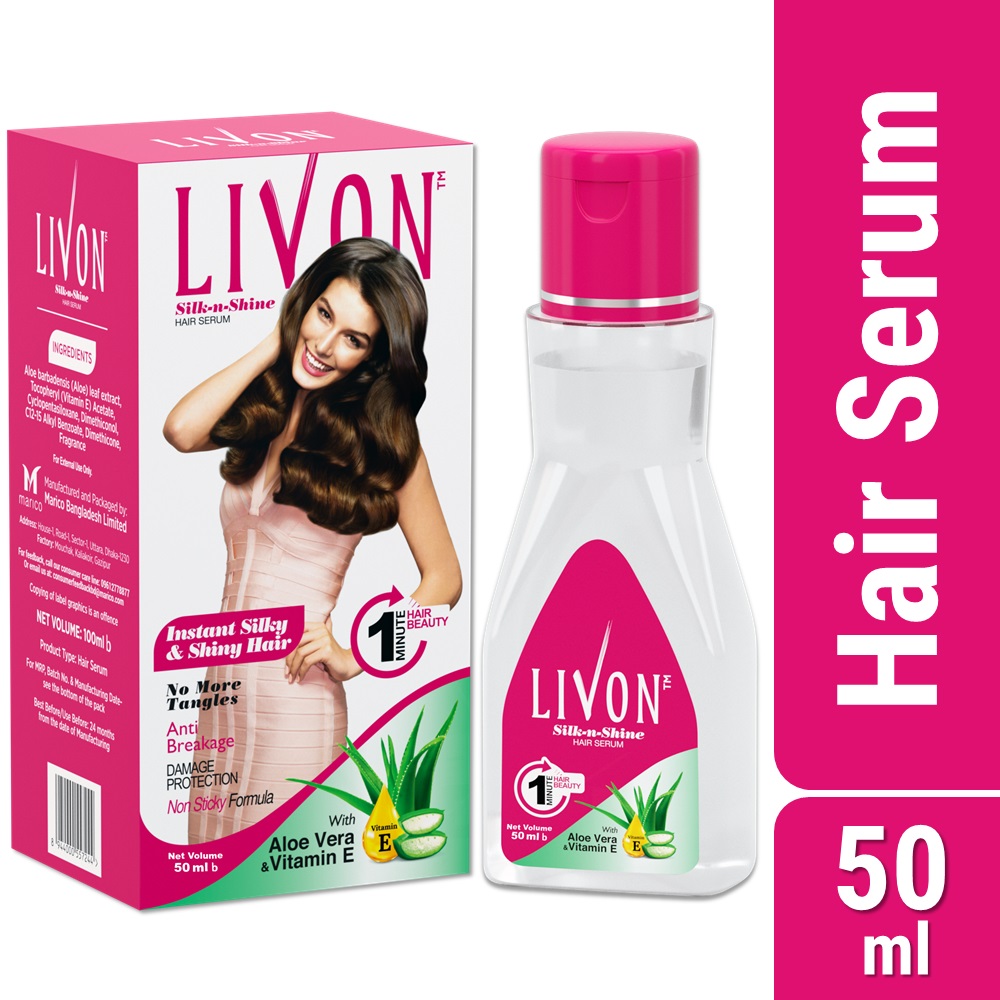 Livon Hair Serum with Argan Oil & Vitamin E for Women & Men, For Frizz Free